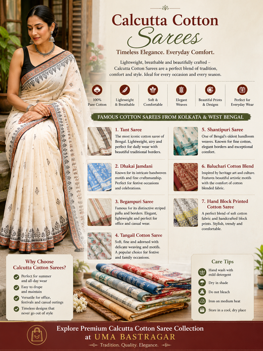 Famous Kolkata & West Bengal Cotton Sarees You Should Know