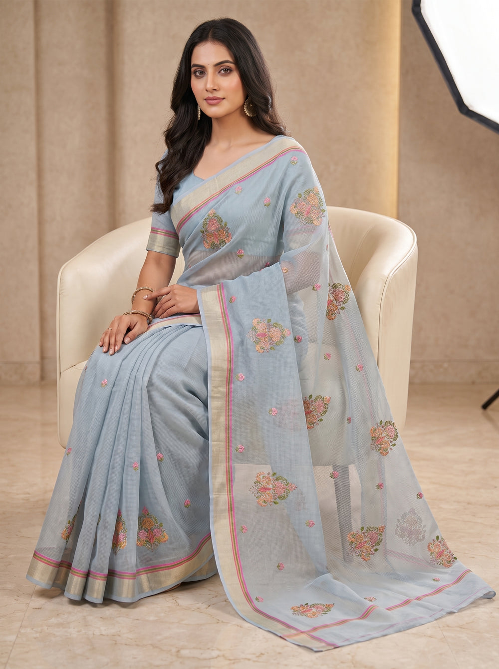 Premium Kota Doria Saree – Lightweight Grace for Every Occasion