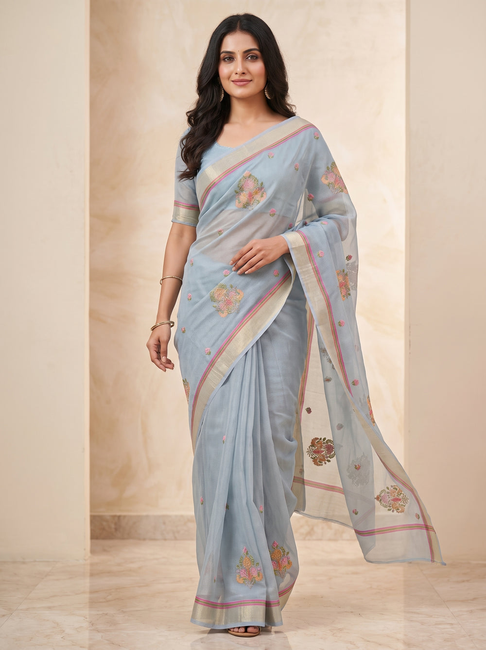 Premium Kota Doria Saree – Lightweight Grace for Every Occasion