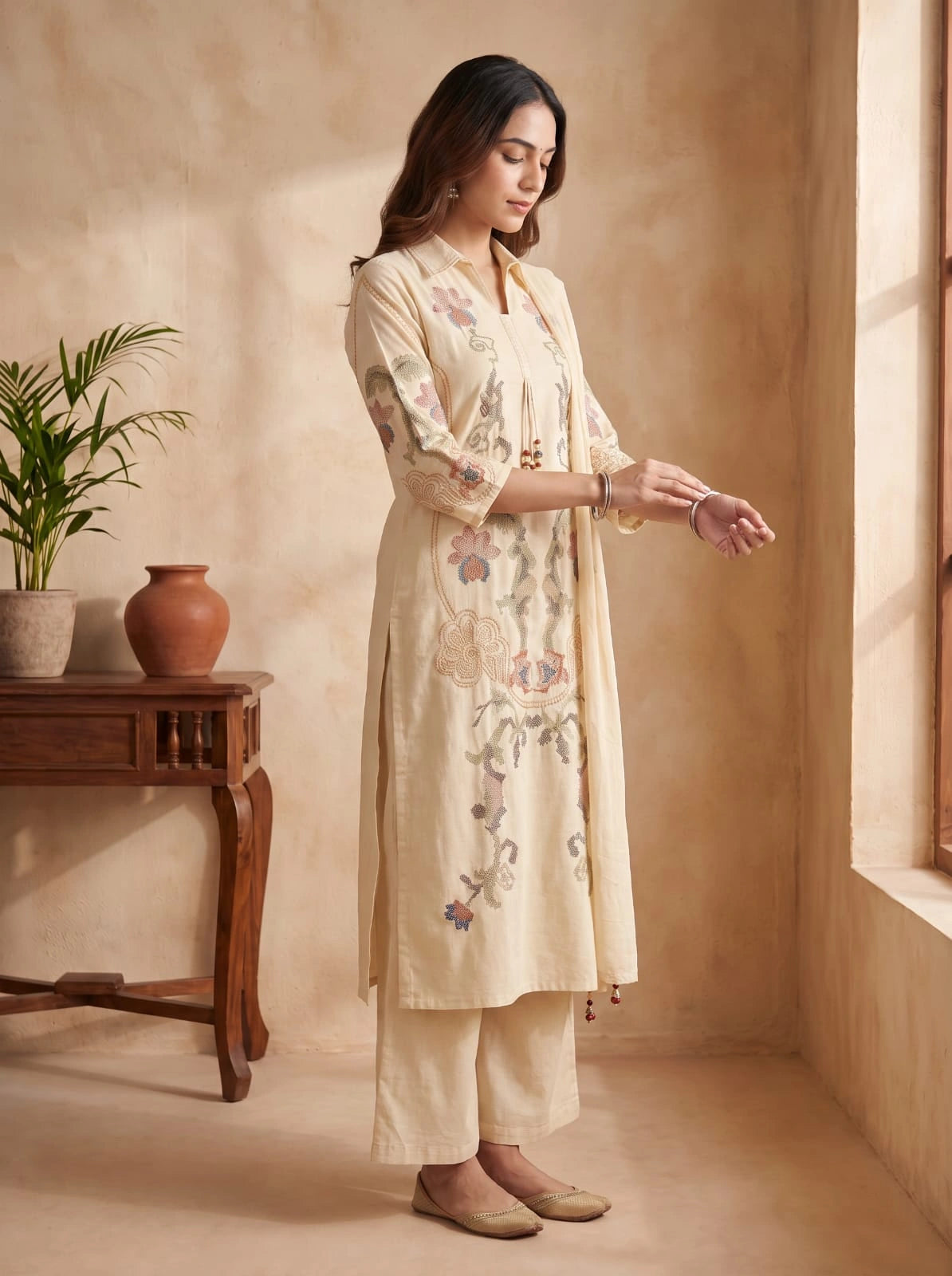 Elegant Embroidered Kurta Set with Dupatta - UB1007