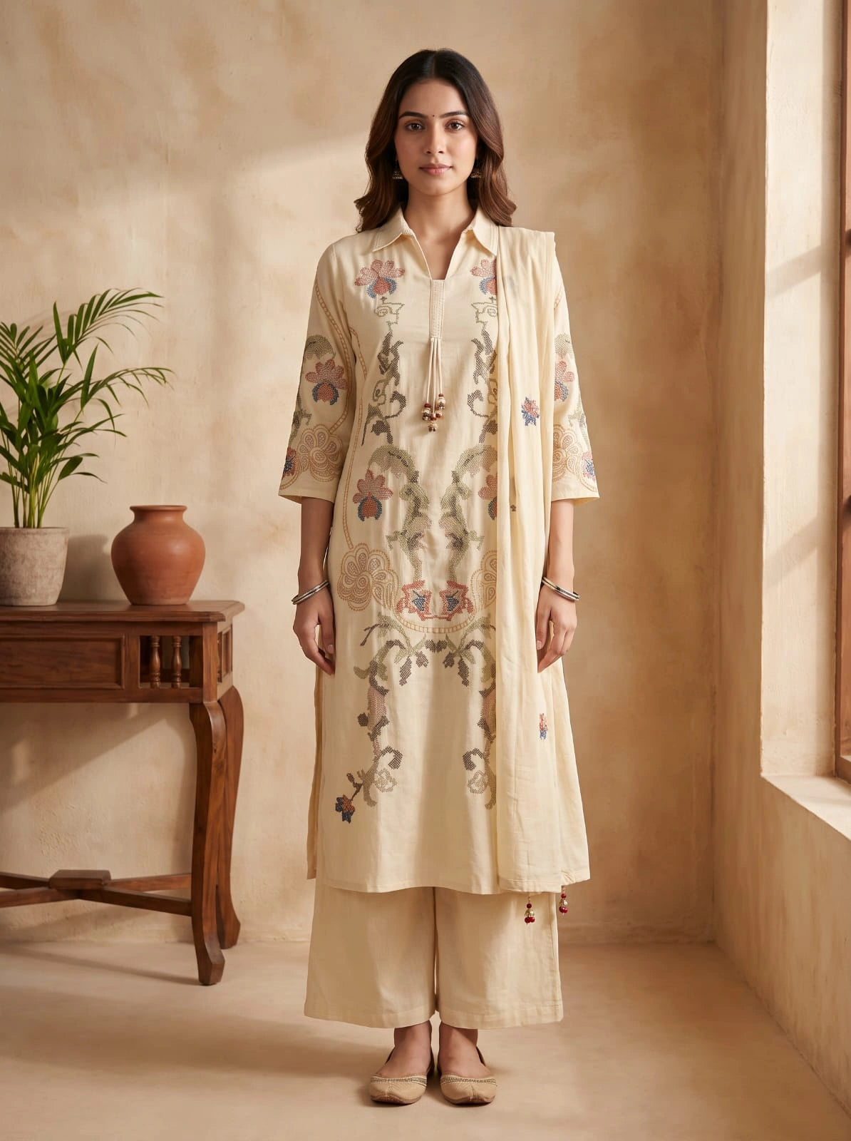 Elegant Embroidered Kurta Set with Dupatta - UB1007